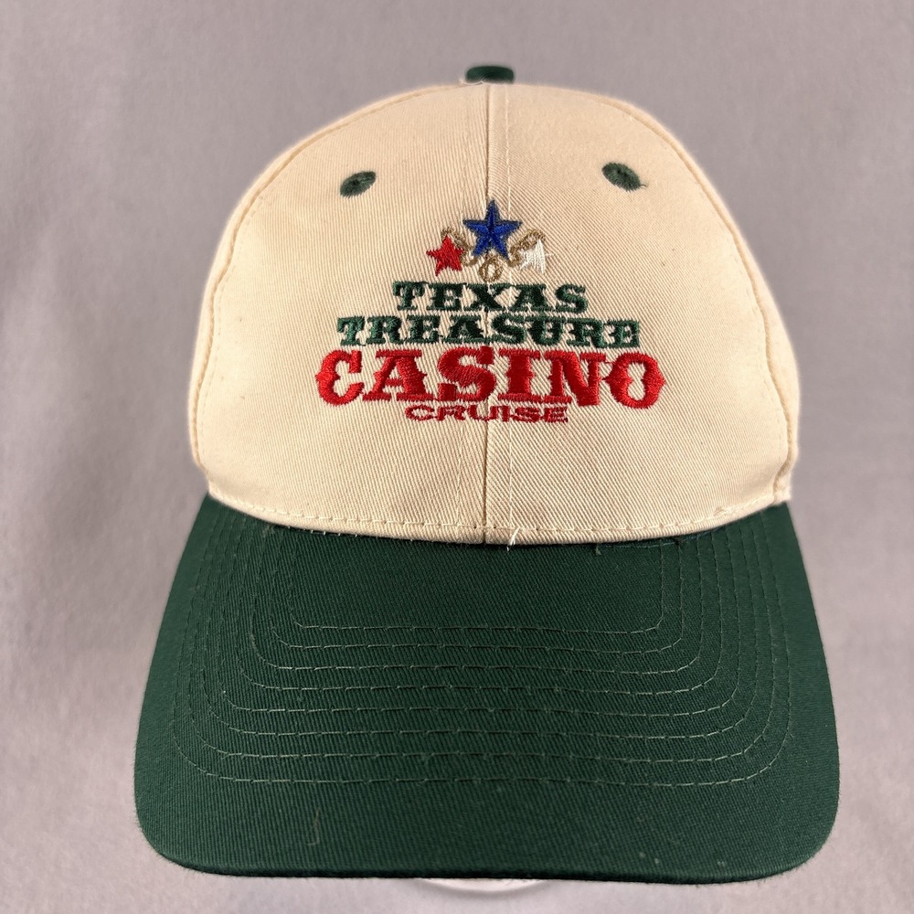 Vintage Texas Treasure Casino Hat Western Two-Tone Riverboat Gambling Cap